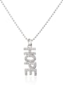 thumb Brass Cubic Zirconia Letter Dainty Necklace 4