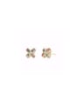 thumb Brass Cubic Zirconia Geometric Dainty Stud Earring 0