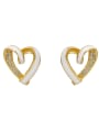 thumb Brass Enamel Heart Minimalist Stud Earring 0