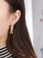 thumb Copper aesthetic C shaped fishbone Trend Korean Fashion Earrings 1