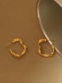 thumb Brass Geometric Vintage Twisted winding line earrings Hoop Earring 0