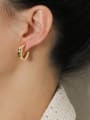 thumb Brass Smooth Geometric Minimalist Clip Earring 1