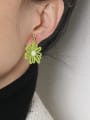 thumb Brass Enamel Flower Minimalist Clip Earring 1
