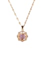 thumb Brass Trend Cubic Zirconia  Can Rotary Flower Pendant Necklace 3