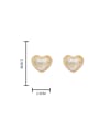 thumb Brass Resin Heart Minimalist Stud Earring 2