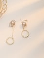 thumb Copper Imitation Pearl Tassel Vintage Threader Trend Korean Fashion Earring 3