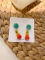 thumb Alloy Resin Round Cute Contrast resin wood candy color Drop Earring/Multi-Color Optional 0