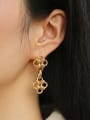 thumb Brass Flower Vintage Chinese knot  Drop Earring 1