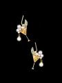thumb Brass Cubic Zirconia Irregular Luxury Cluster Earring 0