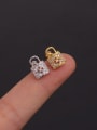 thumb Copper With Cubic Zirconia White Key Dainty Stud Earring 4