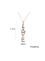 thumb Brass Cubic Zirconia Letter Dainty Necklace 2