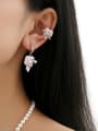 thumb Brass Cubic Zirconia  Hip Hop Heart Earring Ring and Necklace Set 3