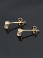 thumb Brass Rhinestone Cross Dainty Stud Earring 0