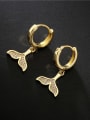 thumb Brass Cubic Zirconia Geometric Vintage Huggie Earring 1