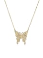 thumb Brass Cubic Zirconia Vintage Butterfly  Pendant Necklace 0