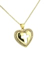 thumb Brass Rhinestone Heart Minimalist Necklace 1
