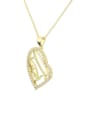 thumb Brass Cubic Zirconia Heart Dainty  Pendant  Necklace 2