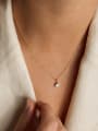 thumb Stainless steel Cubic Zirconia Round Minimalist Necklace 3