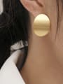 thumb Brass Smooth Geometric Minimalist Stud Trend Korean Fashion Earring 1