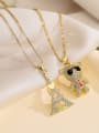 thumb Brass Cubic Zirconia Icon Cute Necklace 1