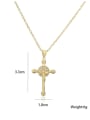 thumb Brass Cubic Zirconia Cross Vintage Regligious Necklace 3
