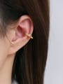 thumb Brass  Vintage Cubic Zirconia line cross ear clip Single Earring 1
