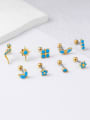 thumb Brass Turquoise Heart Cute Single Earring(Only-One) 4