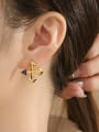 thumb Brass Triangle Minimalist Stud Earring 1