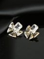 thumb Brass Cubic Zirconia Bowknot Luxury Cluster Earring 2