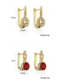 thumb Brass Cubic Zirconia Geometric Hip Hop Huggie Earring 1