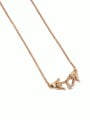thumb Brass Cubic Zirconia Hand Of Gold Vintage Necklace 0