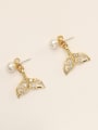 thumb Brass Cubic Zirconia Geometric Cute Stud Trend Korean Fashion Earring 2