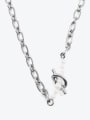 thumb Titanium Steel Imitation Pearl Geometric Vintage Hollow Chain Necklace 2