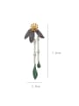thumb Brass Cubic Zirconia Flower Vintage Cluster Earring 1
