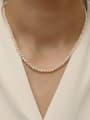 thumb Brass Imitation Pearl Geometric Minimalist Beaded Trend Korean Fashion Necklace 0