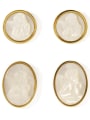 thumb Brass Shell Round Vintage Stud Earring 3