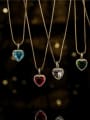thumb Brass Cubic Zirconia Trend Heart  Pendant Necklace 2