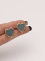 thumb Brass Enamel Heart Minimalist Stud Trend Korean Fashion Earring 1
