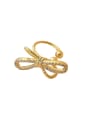 thumb Brass Cubic Zirconia Bowknot Minimalist Clip Earring 0