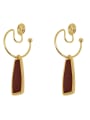 thumb Brass Enamel Geometric Vintage Clip Earring 3