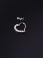 thumb Titanium Steel Cubic Zirconia Heart Minimalist Huggie Earring 1
