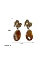thumb Brass Resin Geometric Vintage Drop Earring 1