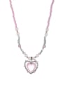 thumb Brass Resin Pink Heart Trend Necklace 2