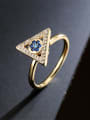 thumb Brass Cubic Zirconia Triangle Vintage Band Ring 2