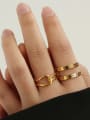 thumb Brass Geometric line Vintage Stackable Ring 1