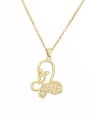 thumb Brass Cubic Zirconia Butterfly Hip Hop Necklace 0