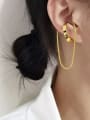 thumb Brass Hollow Geometric Minimalist Clip Earring 1