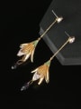 thumb Brass Cubic Zirconia Flower Tassel Luxury Cluster Earring 2
