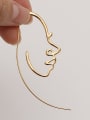thumb Brass Face Vintage Hollow abstract art face Stud Trend Korean Fashion Earring 0