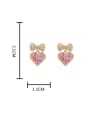 thumb Brass Cubic Zirconia Heart Cute Drop Earring 1